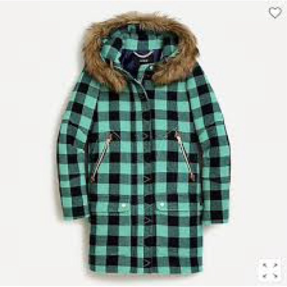 J. Crew Jackets & Blazers - Plaid Womens Jacket with Faux Fur Hood